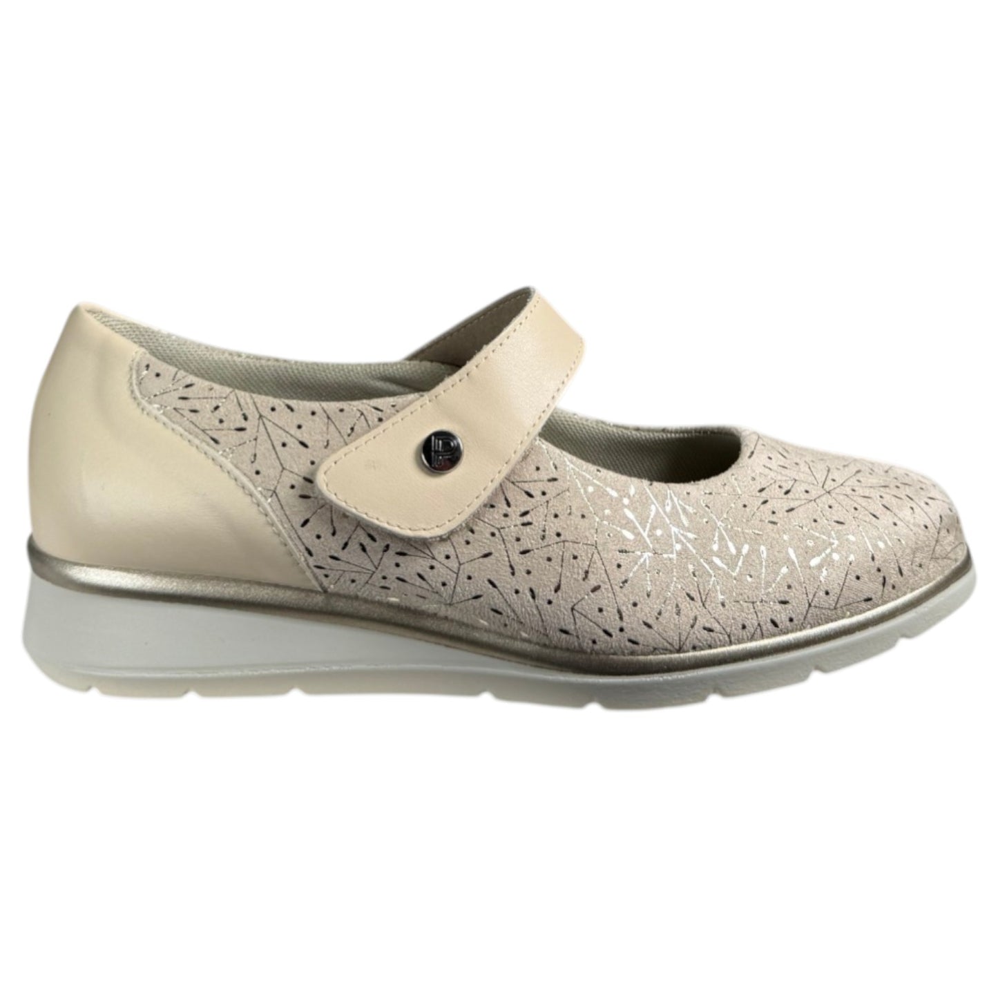 Zapatos Pitillos Mercedita Grabada 11032 Crema - imagen 1