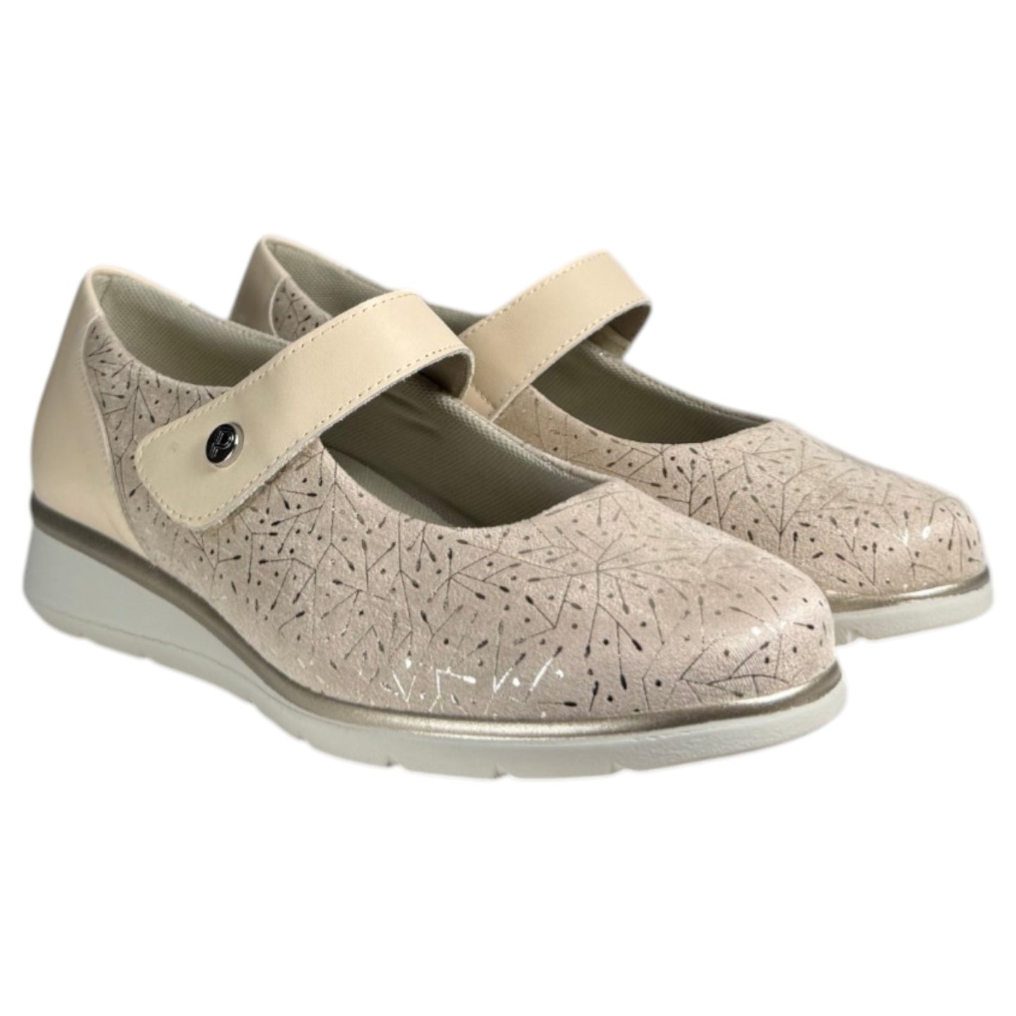 Zapatos Pitillos Mercedita Grabada 11032 Crema - imagen 3