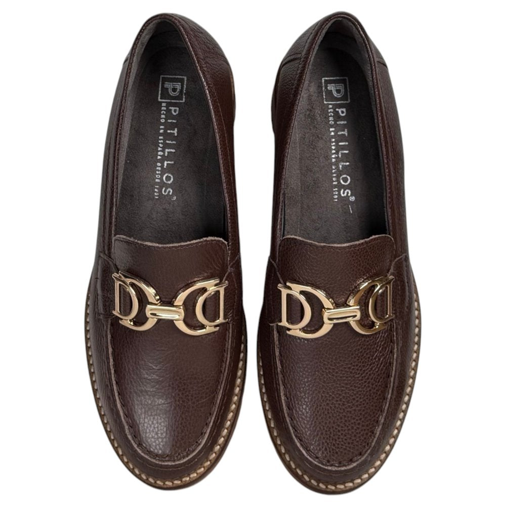 Zapatos Pitillos Mocasines Hebilla 11562 Marrón - imagen 3