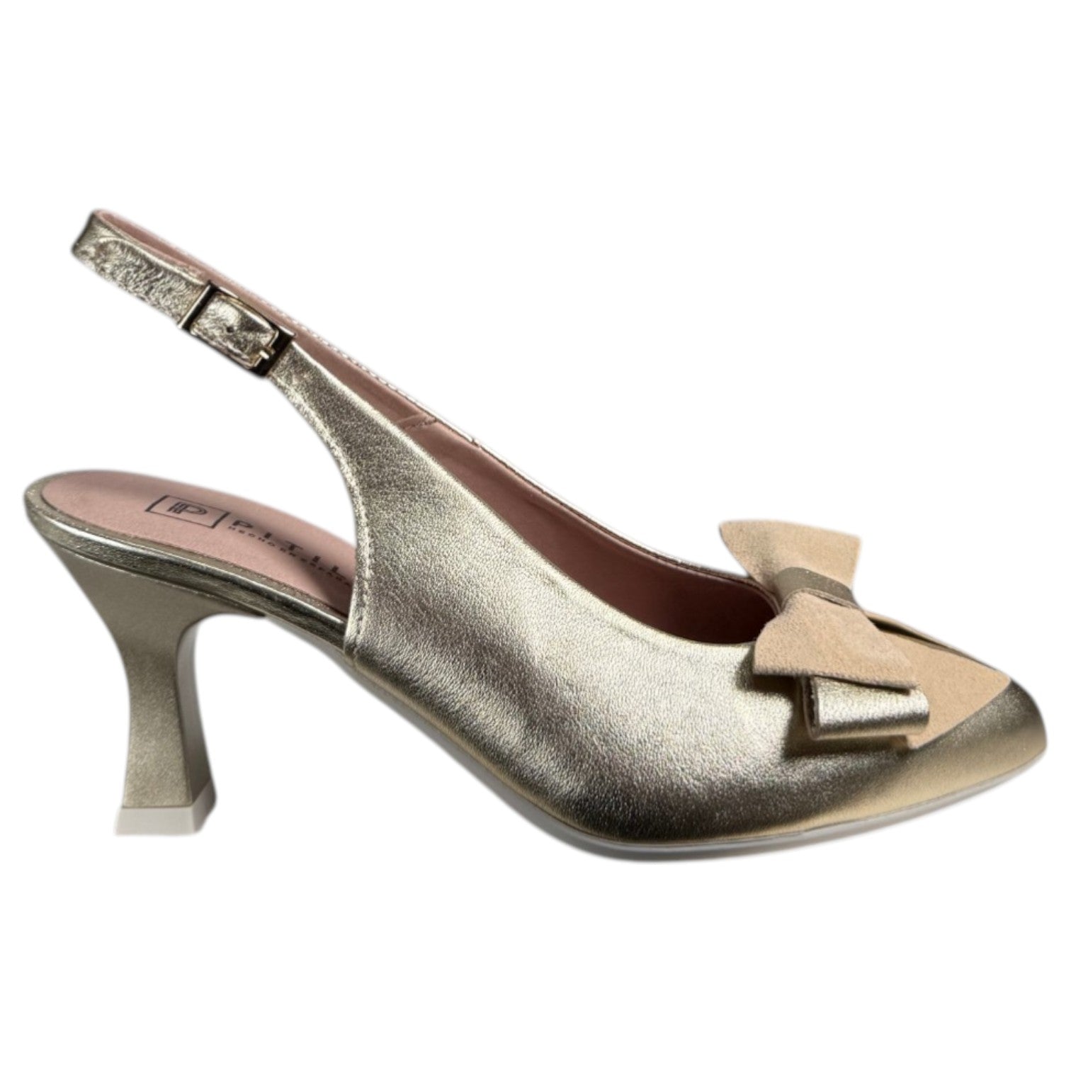 Zapatos Pitillos Salón Abierto Lazo 11191 Oro - imagen 1