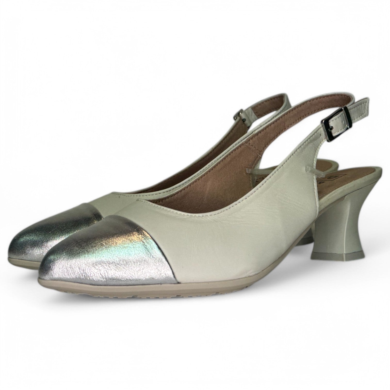Zapatos Pitillos Salón Abierto Puntera 10515 Plata - imagen 5