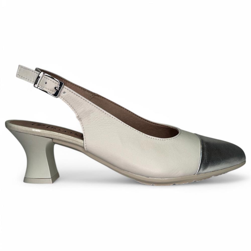 Zapatos Pitillos Salón Abierto Puntera 10515 Plata - imagen 1