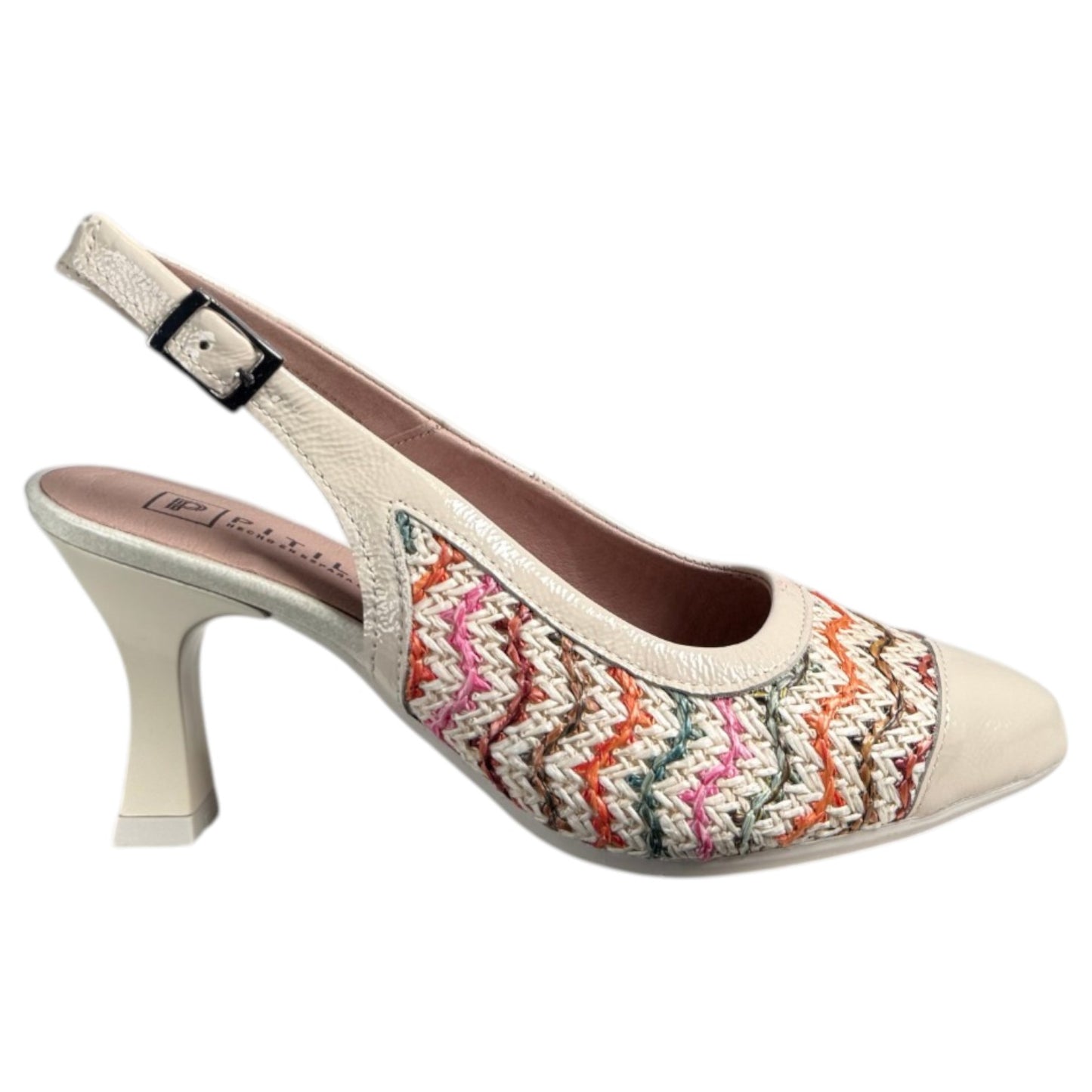 Zapatos Pitillos Salón Abierto Trenzado 11195 Crema - imagen 1