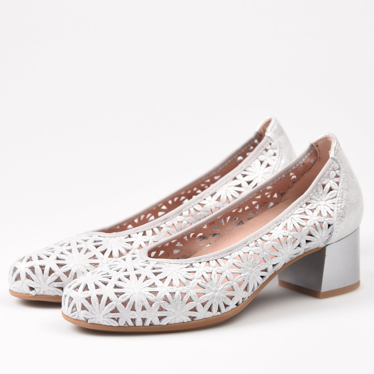 Zapatos Pitillos Salón Troquelado 5722 Plata - imagen 3
