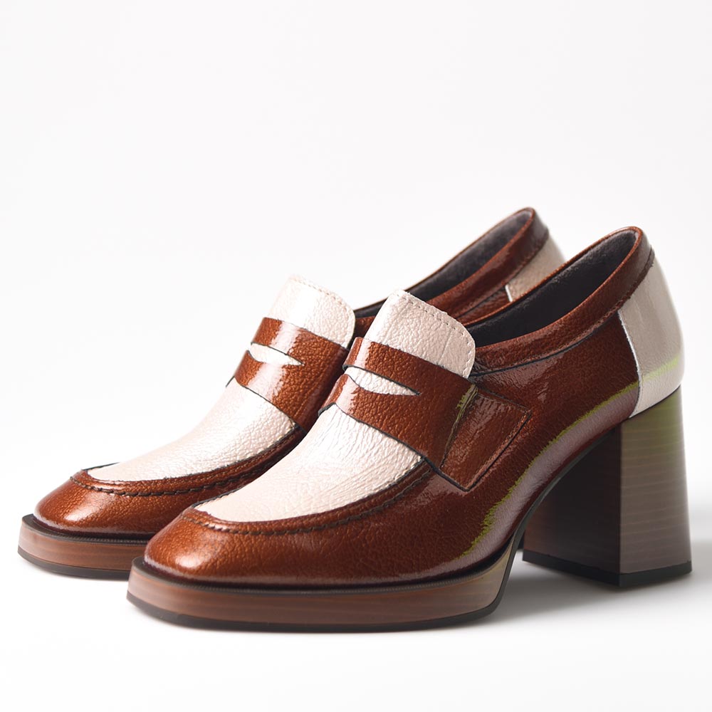 Zapatos Pitillos Tacón Antifaz 10196 Cuero Piedra - imagen 3