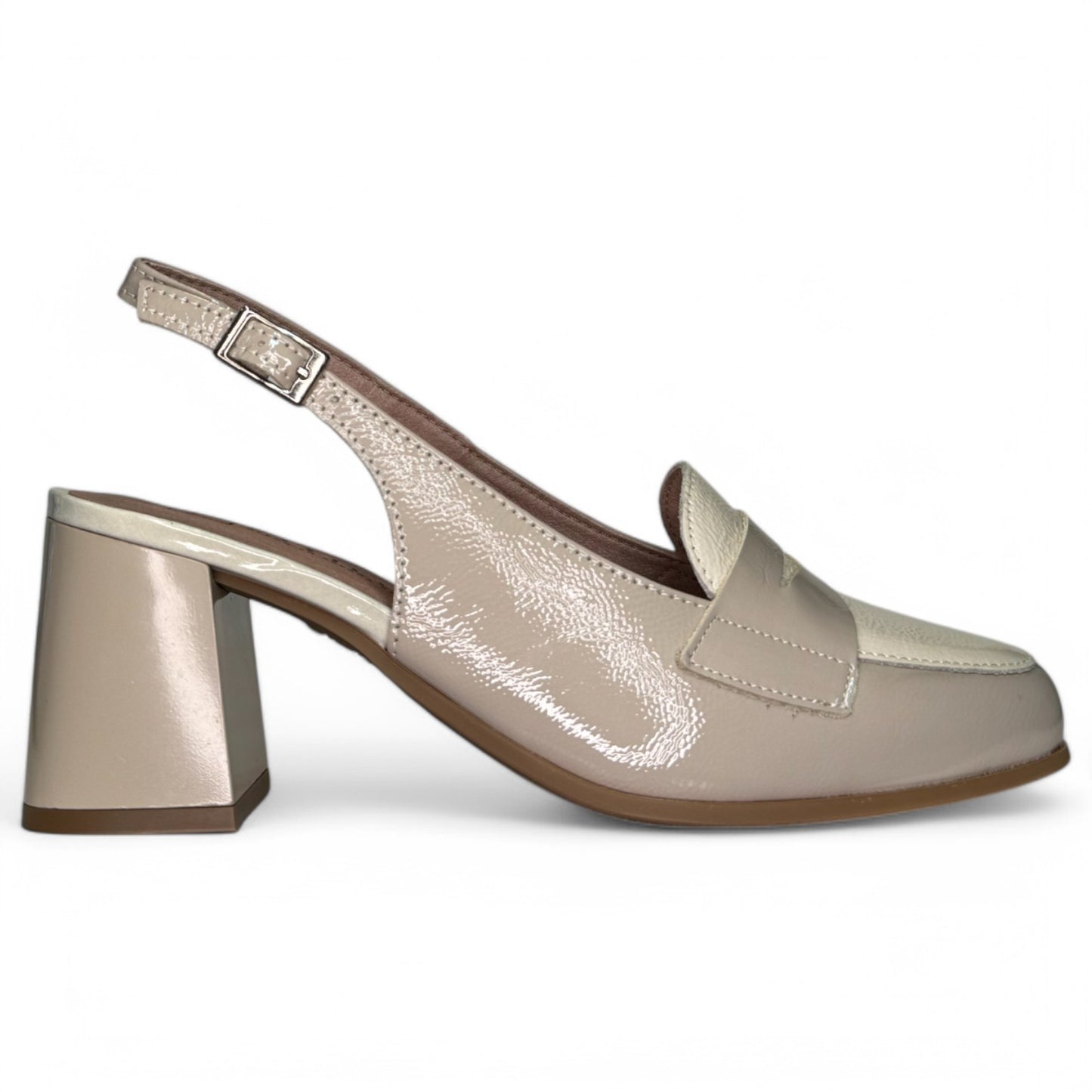 Zapatos Pitillos Tacón Antifaz 10491 Piedra Crema - imagen 1