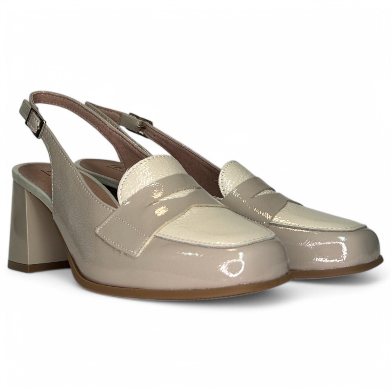 Zapatos Pitillos Tacón Antifaz 10491 Piedra Crema - imagen 3