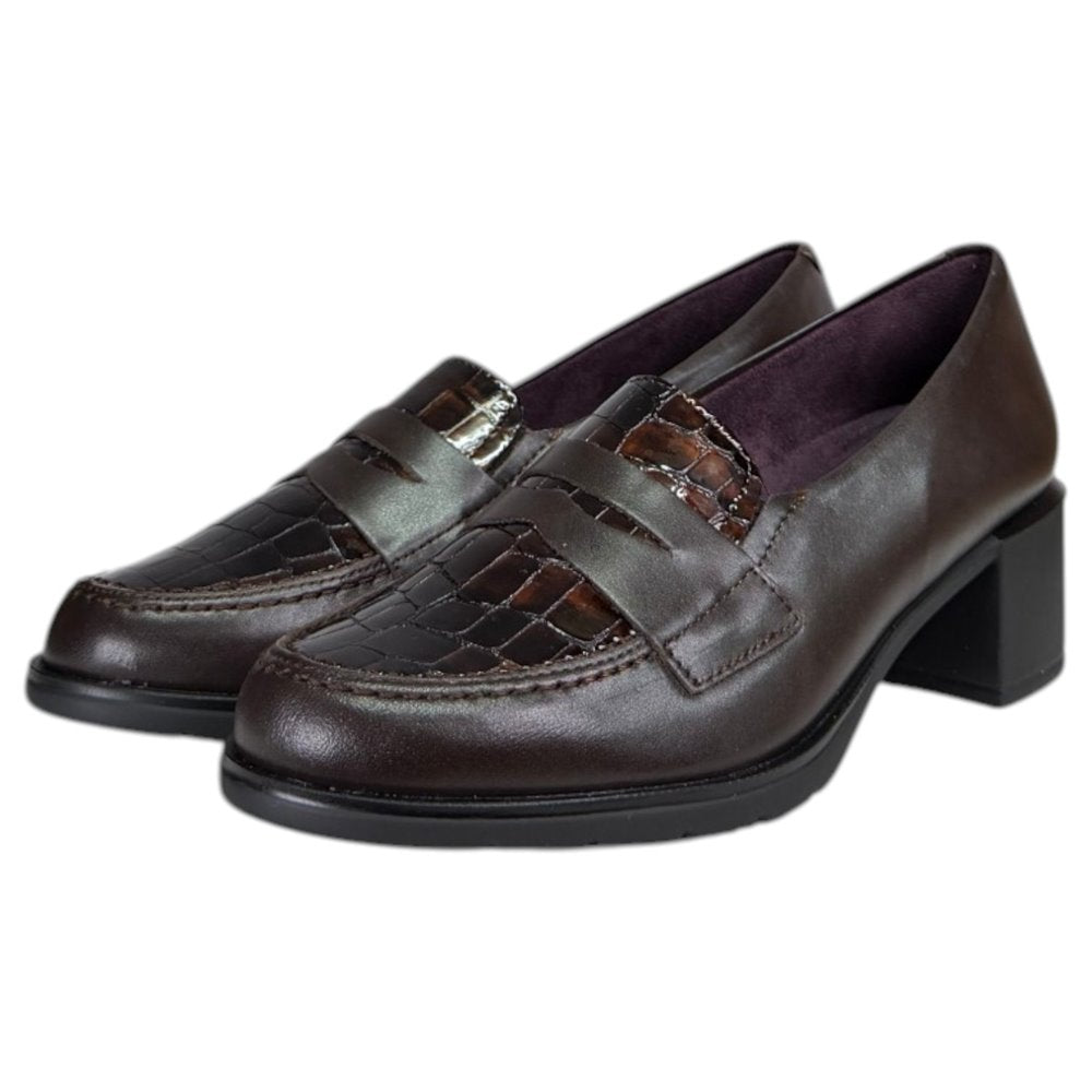 Zapatos Pitillos Tacón Antifaz Coco 11620 Marrón - imagen 5