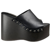 Zuecos Corina Cuña Tachas M6368 Negro