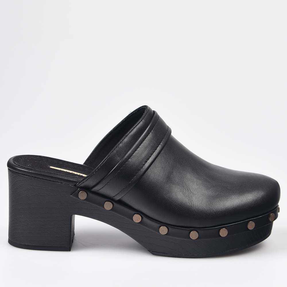 Zuecos Corina Piso Efecto Madera M4416 Negro - imagen 1