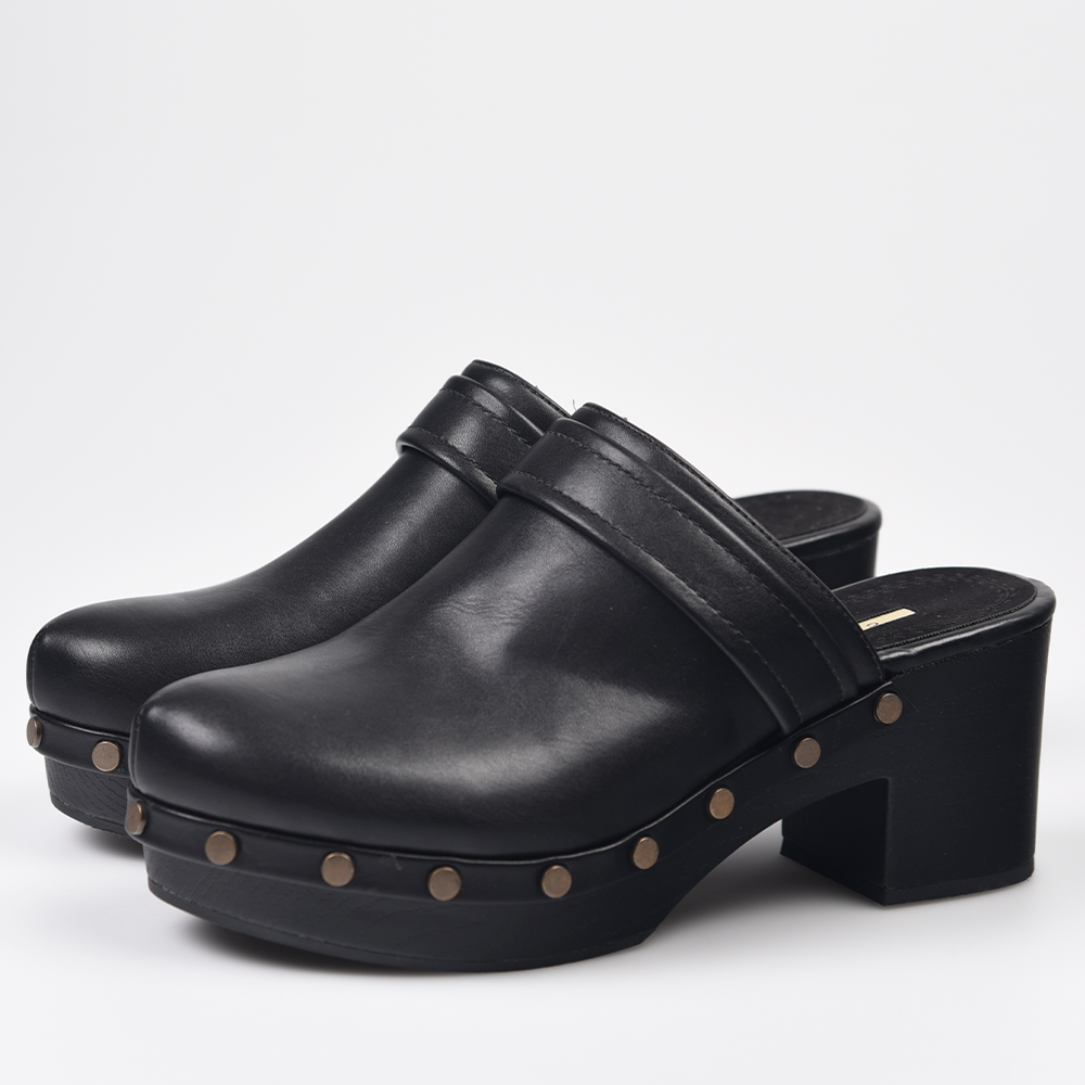 Zuecos Corina Piso Efecto Madera M4416 Negro - imagen 3